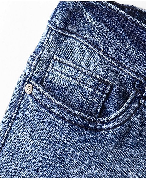 Pine Kids Full Length Button Down Jeans - Dark Blue