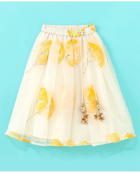 Babyhug Sleeveless Sequenced Embroidered Choli With Lehenga And Dupatta Set- Yellow