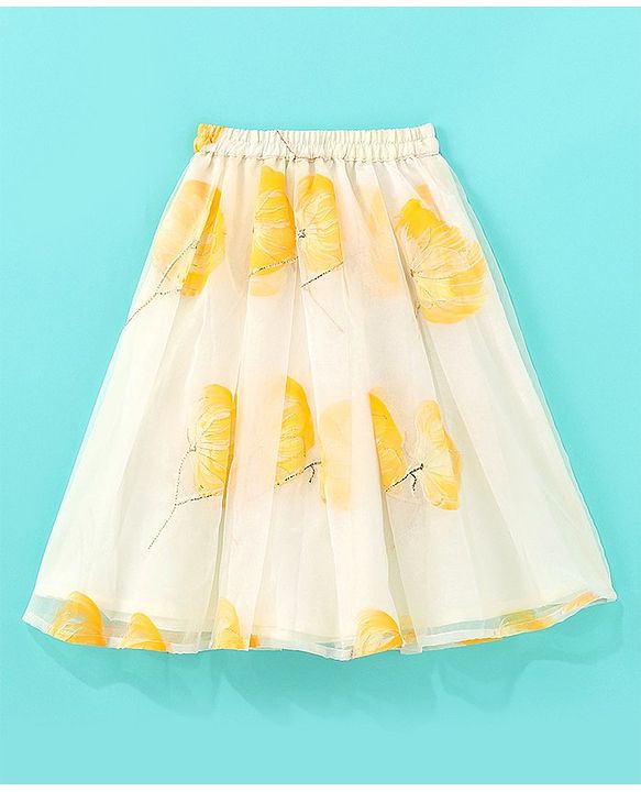 Babyhug Sleeveless Sequenced Embroidered Choli With Lehenga And Dupatta Set- Yellow