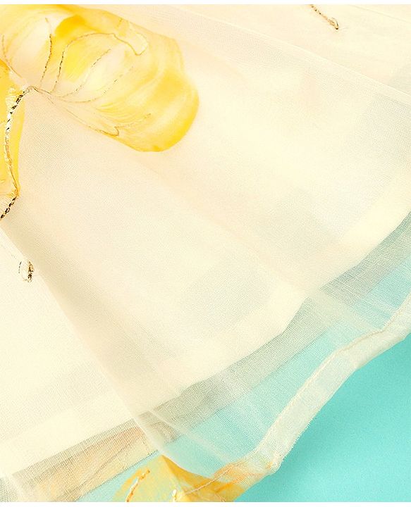 Babyhug Sleeveless Sequenced Embroidered Choli With Lehenga And Dupatta Set- Yellow
