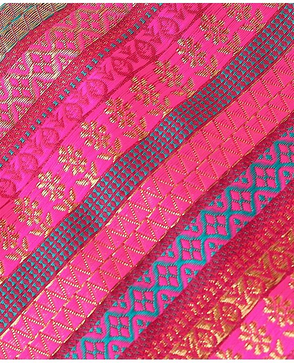 Babyhug Woven Sleeveless Zari Design Choli with Lehenga & Dupatta Golden Foil Embroidery- Fuchsia