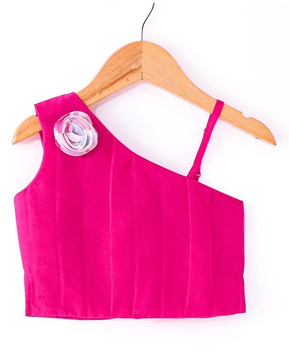 Babyhug Sleeveless Pleated Choli with Floral Printed Lehenga and Dupatta Set - Off White & Pink