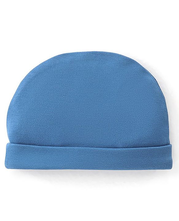 Babyhug 100% Cotton Knit Fox Print Cap - Navy Blue