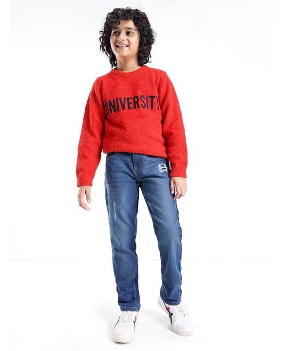 Pine Kids Full Length Jeans Inside Elasticated- Mid Blue