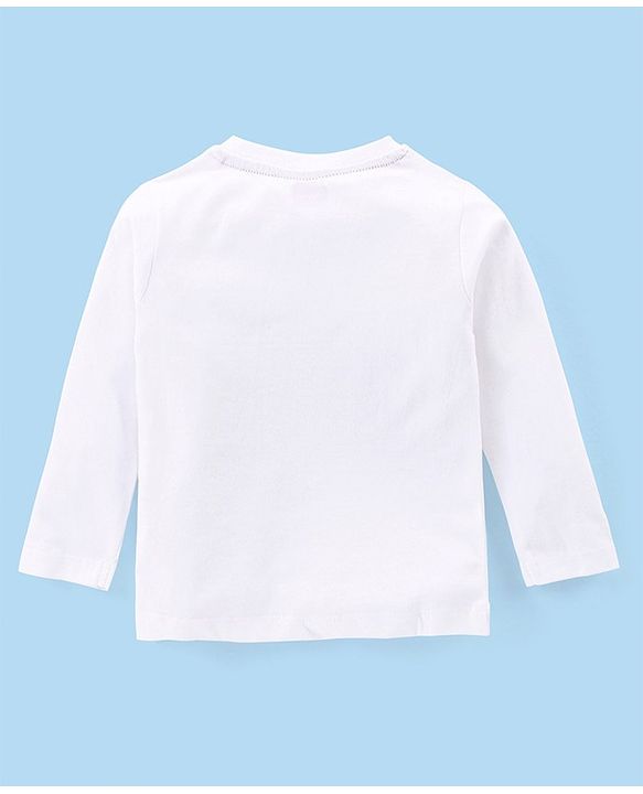 Babyhug Cotton Knit Full Sleeves Night Suit Fox Print - Red & White