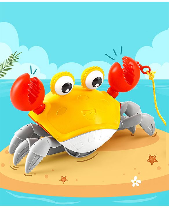 Babyhug Pull Along Crab Toy - Yellow