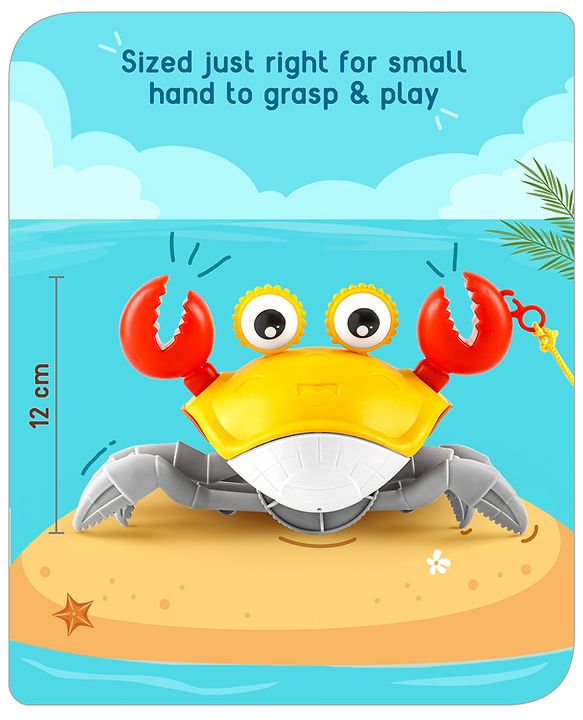 Babyhug Pull Along Crab Toy - Yellow