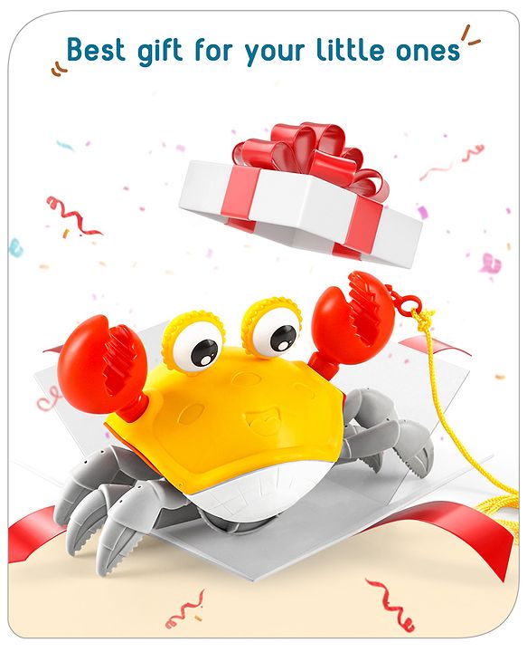 Babyhug Pull Along Crab Toy - Yellow