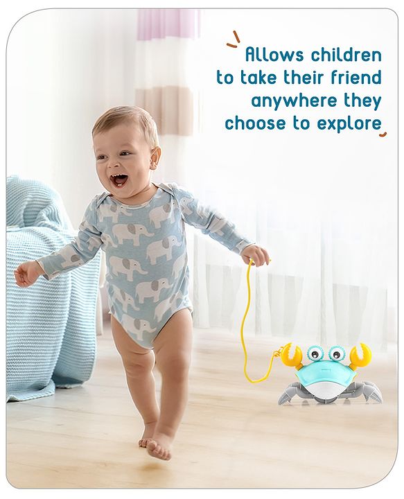 Babyhug Pull Along Crab Toy - Blue
