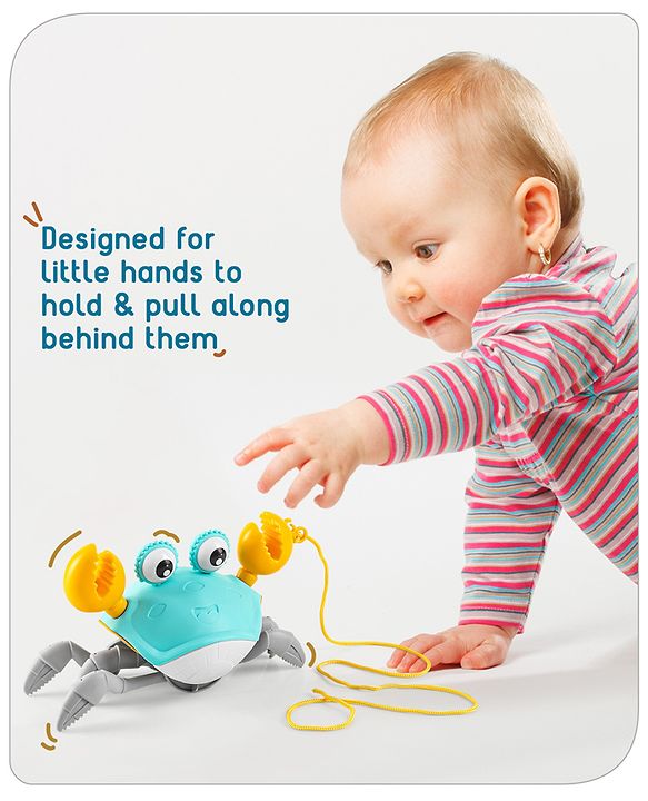 Babyhug Pull Along Crab Toy - Blue