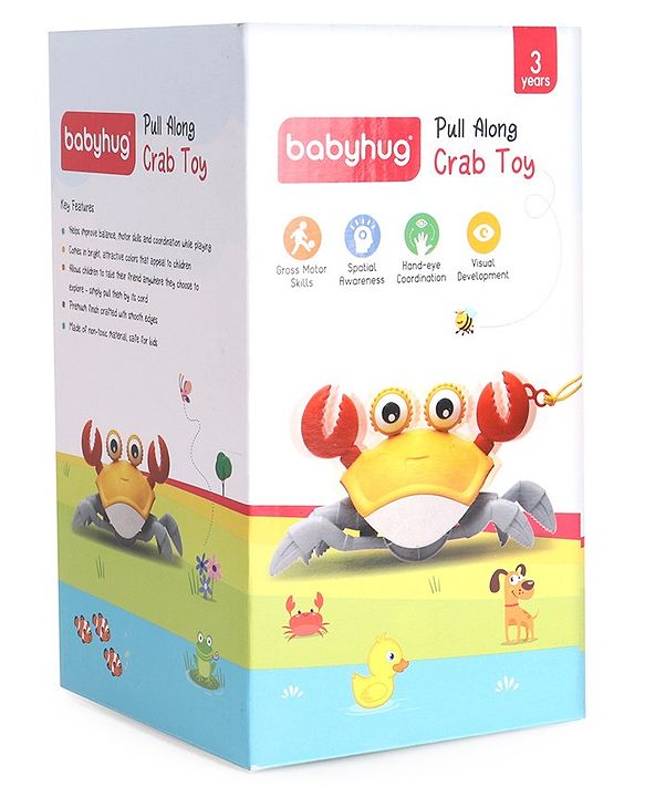 Babyhug Pull Along Crab Toy - Blue