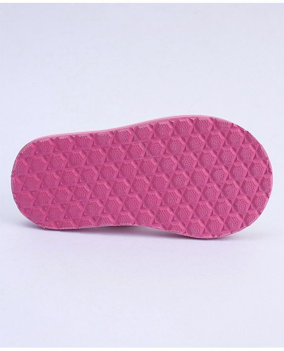Cute Walk by Babyhug Flip Flops with Back Strap Floral Print - Pink