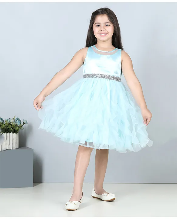 SBYOJLPB Kids Dress Girls Sleeveless Princess Dress Bow Tie Lace Flowers  Mesh Dress Tufted Dress Clearance Sky Blue 3-4 Years - Walmart.com