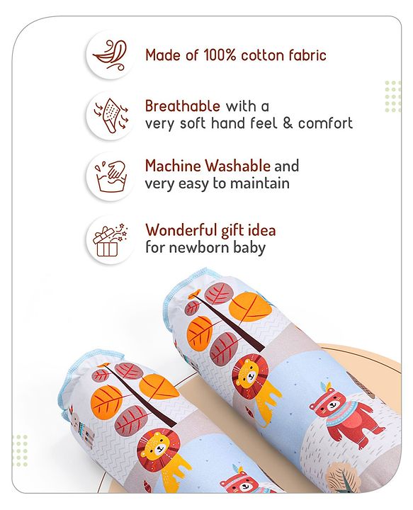 Babyhug Cotton Crib Bedding Set Elephant Print -Multicolor
