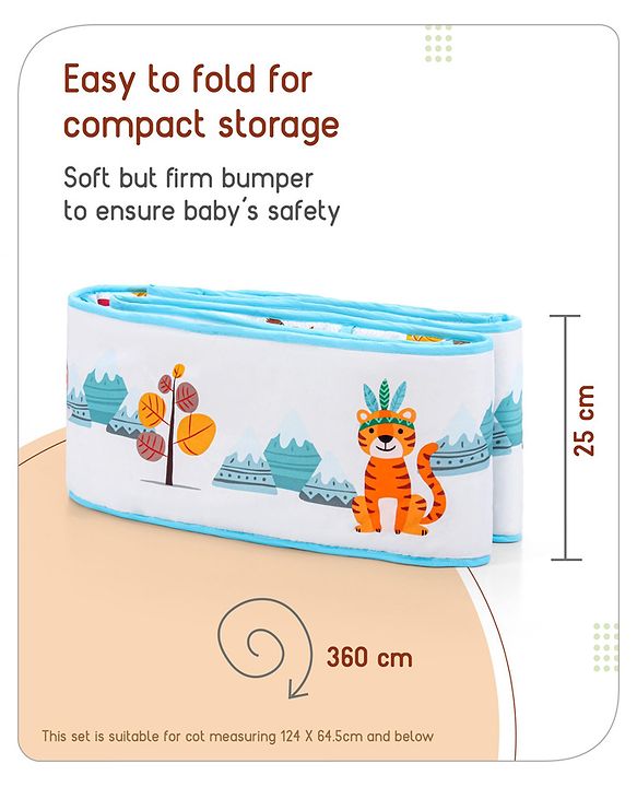 Babyhug Cotton Crib Bedding Set Elephant Print -Multicolor