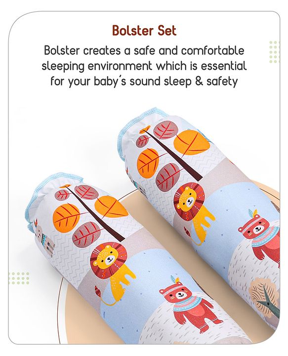 Babyhug Cotton Crib Bedding Set Elephant Print -Multicolor