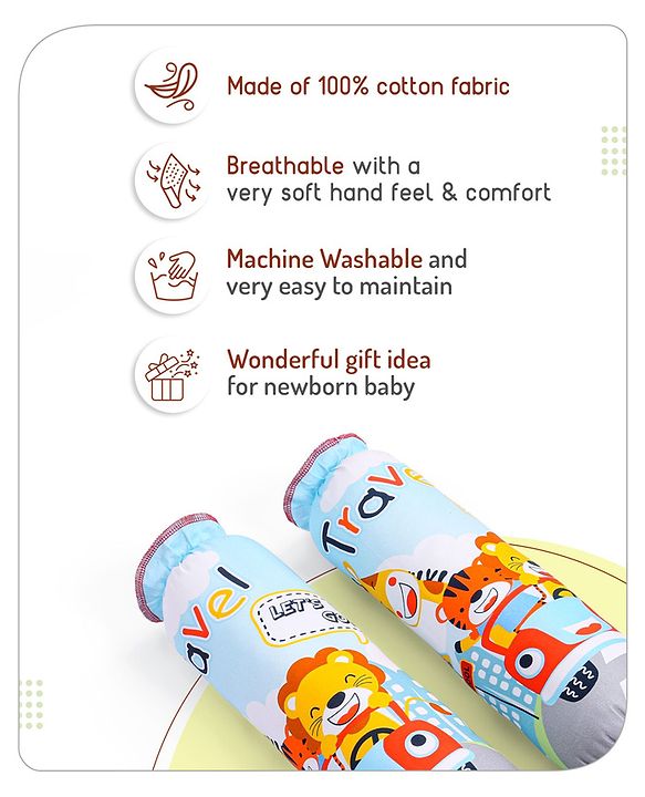 Babyhug Cotton Crib Bedding Set Elephant Print -Multicolor