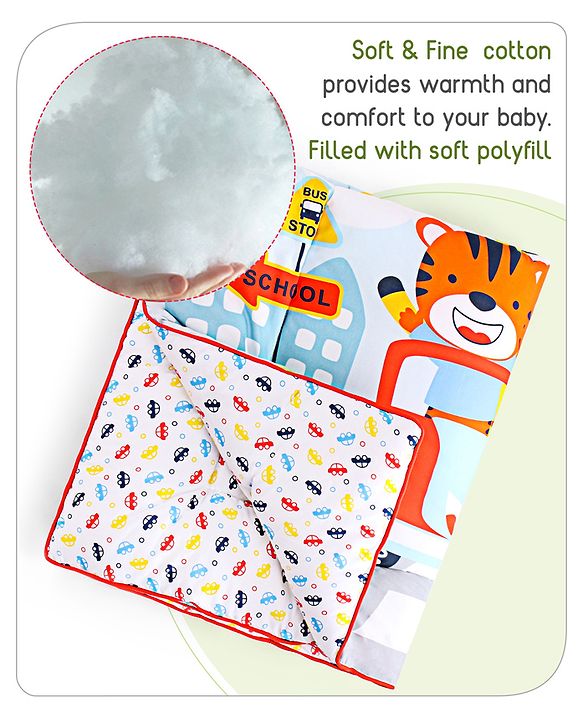 Babyhug 100% Cotton Digital Printed Quilt Travel Theme- Multicolor