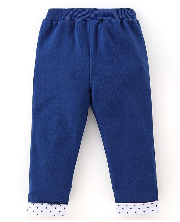 Babyhug 100% Cotton Full Sleeves Text Printed Top and Lounge Pant - Pink & Blue