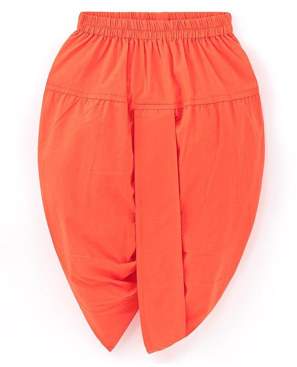 Babyhug Cotton Woven Full Sleeves Kurta & Dhoti Set Ajrakh Print - Orange