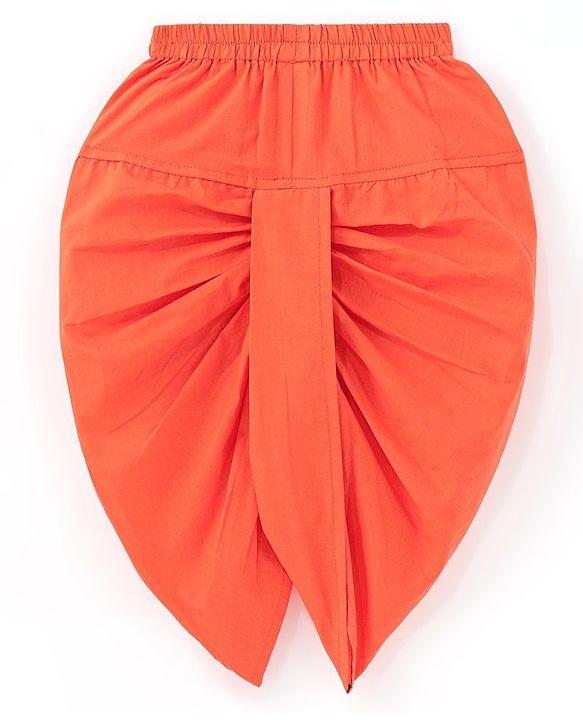Babyhug Cotton Woven Full Sleeves Kurta & Dhoti Set Ajrakh Print - Orange