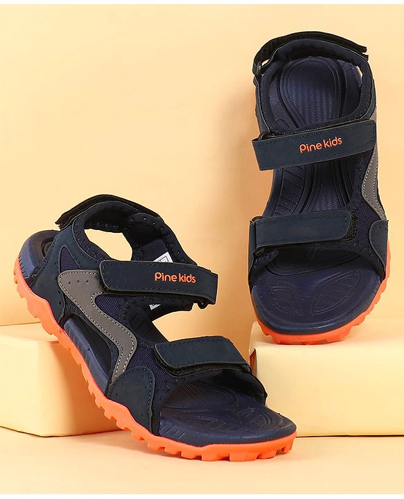 Pine Kids Sandals With Triple Closure - Grey