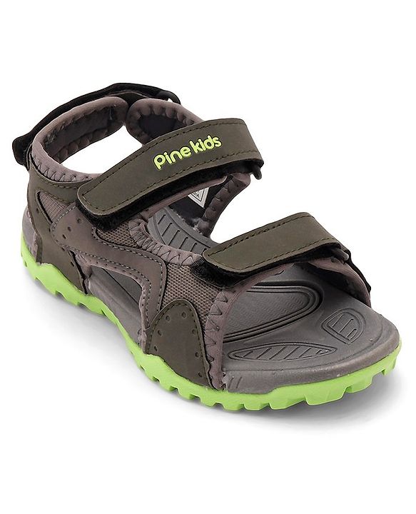 Pine Kids Sandals With Triple Closure - Grey
