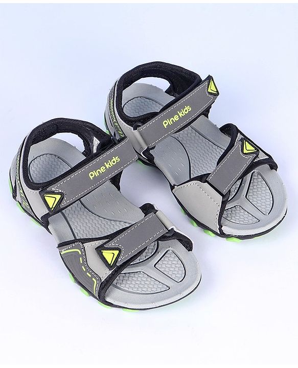Pine Kids Velcro Closure Sandals - Grey Green