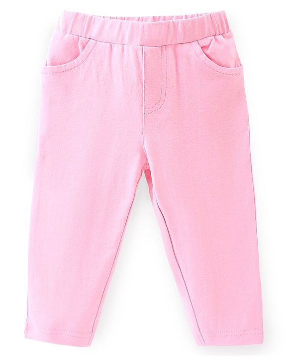 Babyhug 100% Cotton Full Sleeves Top & Lounge Pant Set Floral Embroidery - Navy & Pink