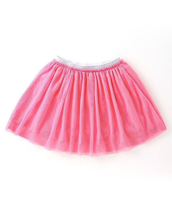 Babyhug Cotton Half Sleeves Top & Skirt Set Floral Print- Blue & Pink