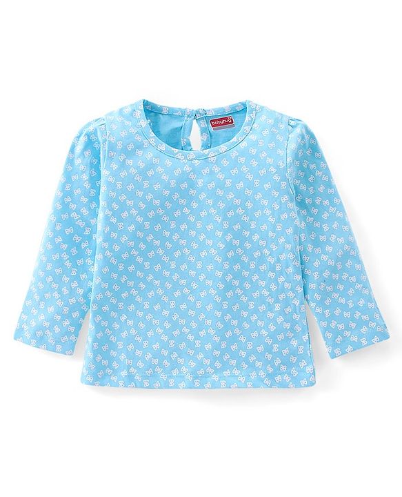 Babyhug Cotton Full Sleeves Tee With Butterfly Graphics- Blue