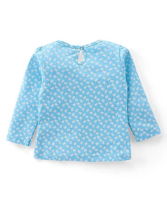 Babyhug Cotton Full Sleeves Tee With Butterfly Graphics- Blue