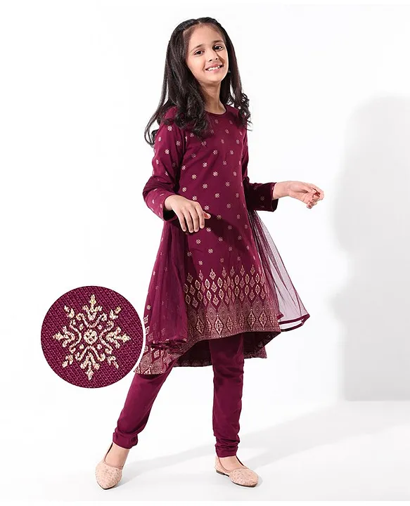 Buy Salwar Studio Purple Solid Cotton Lycra Stretchable Ankle Length  Leggings online