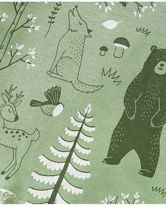 Babyhug Single Jersey Cotton Knit Full Sleeves Wild Animals Printed Night Suit - Green