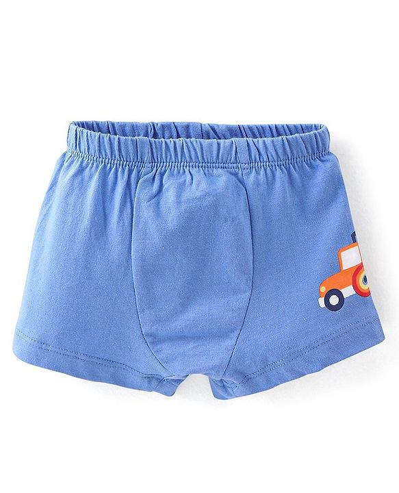 Babyhug 100% Cotton Knit Trunks Car Print Pack of 3 - Multicolour