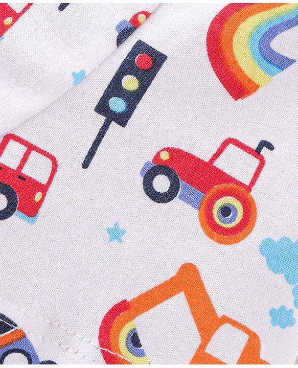 Babyhug 100% Cotton Knit Trunks Car Print Pack of 3 - Multicolour