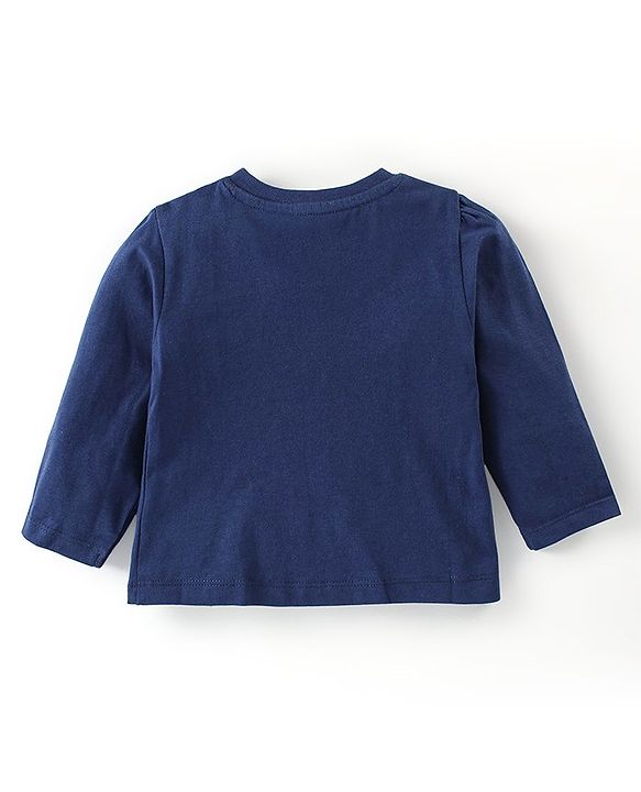Babyhug Cotton Knit Single Jersey Full Sleeves Night Suit With Star Print - Navy Blue