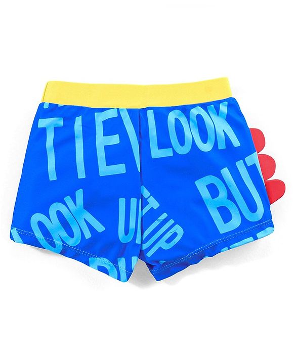 Babyhug Dino Print Swimming Trunk - Blue