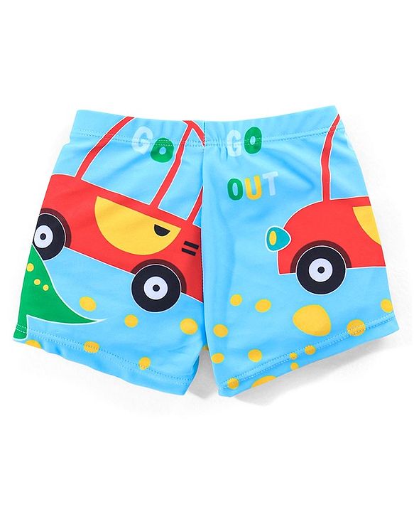 Babyhug Dino Print Swimming Trunk - Blue