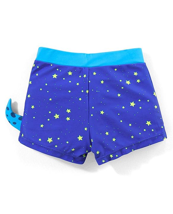 Babyhug Dino Print Swimming Trunk - Blue