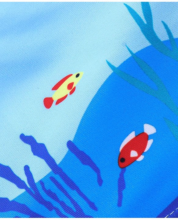 Babyhug Shark Print Swimming Trunk - Blue