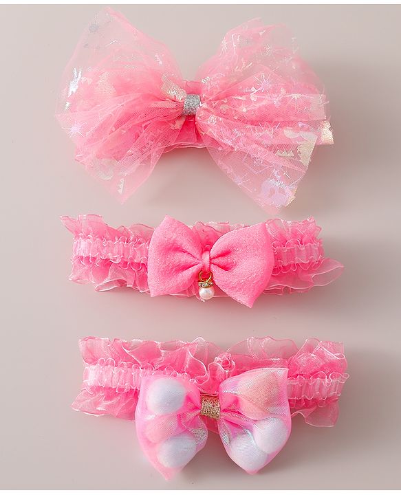 Babyhug Headband Pack of 3 Free Size  - Pink