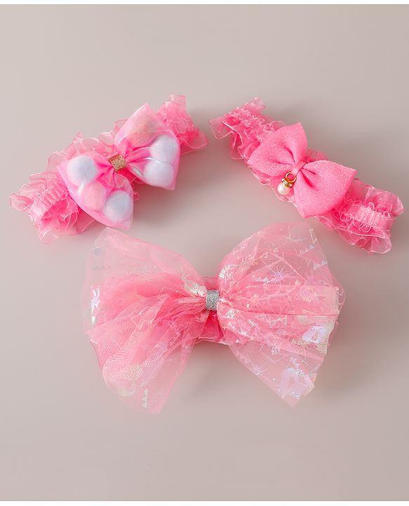 Babyhug Headband Pack of 3 Free Size  - Pink