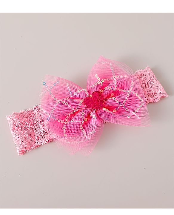 Babyhug Free Size Headbands with Bow Applique Pack of 2 - Purple & Pink