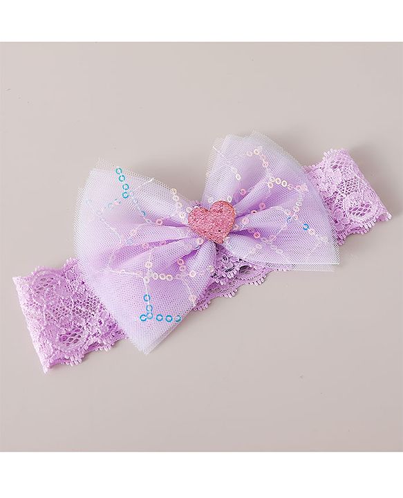 Babyhug Free Size Headbands with Bow Applique Pack of 2 - Purple & Pink