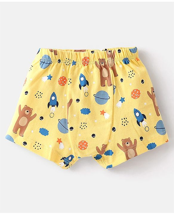 Babyhug 100% Cotton Bear Printed Trunk Pack of 3 - Multicolour
