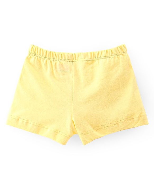 Babyhug 100% Cotton Single Jersey Knit Trunk Stripes & Construction Vehicle Print Pack of 3 - Yellow & Blue