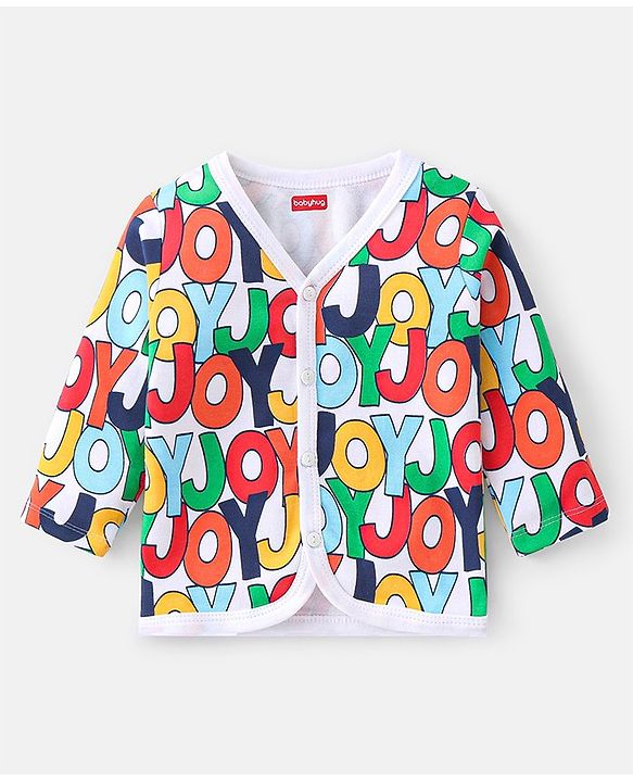 Babyhug 100% Cotton Interlock Knit Full Sleeves Vests Star Print Pack of 2 - Red