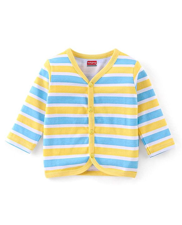 Babyhug 100% Cotton Knit Full Sleeves Bear Print Vests Pack of 3 - Multicolour