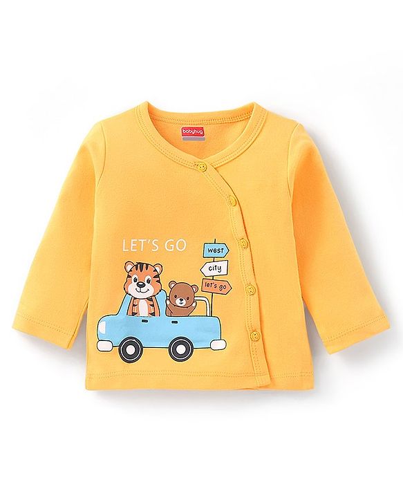 Babyhug 100% Cotton Knit Full Sleeves Bear & Tiger  Printed Vests Pack of 3 - Multicolour